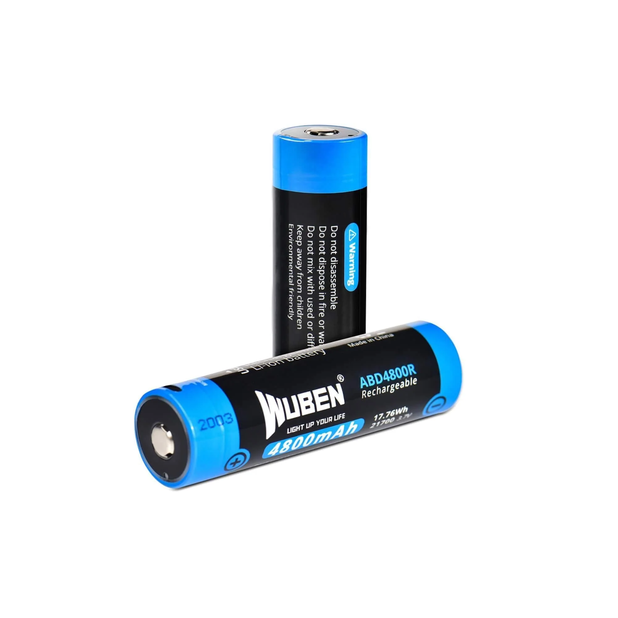 WUBEN ABD4800R Micro-USB Charging Rechargeable 21700 Flashlight Battery - 4800mAh - Image 3