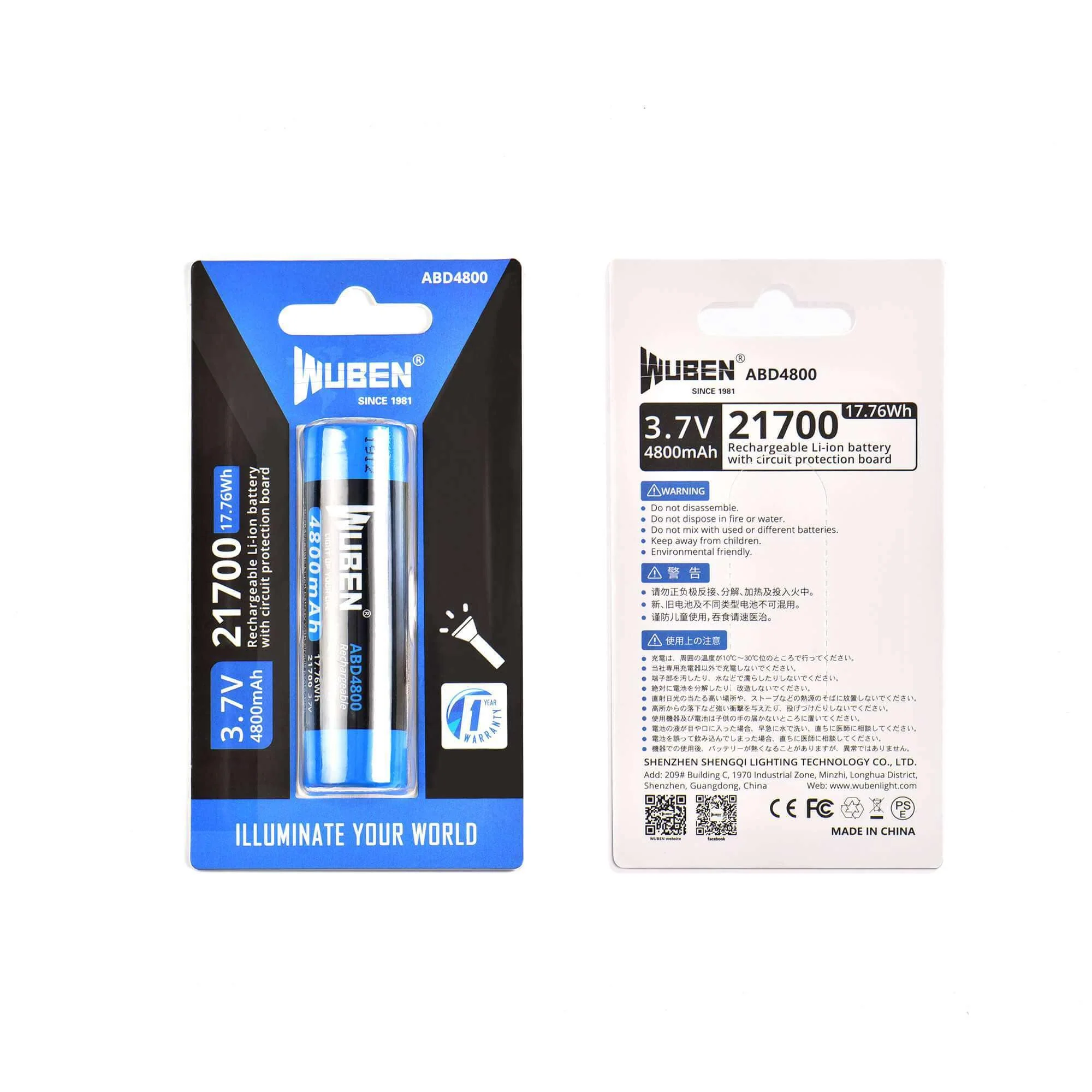 ABD4800 Rechargeable 21700 Flashlight Battery - 4800mAh - Image 4