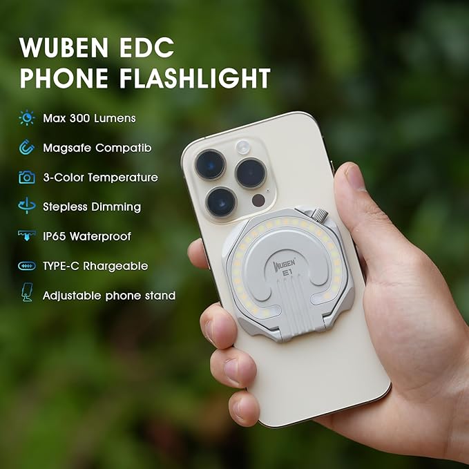 WUBEN E1 EDC Rechargeable Selfie Light Portable Ring Light - Image 7