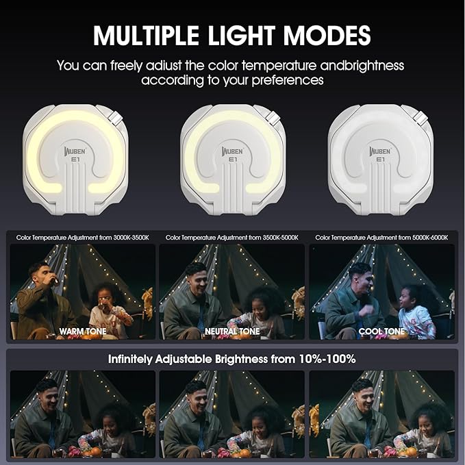 WUBEN E1 EDC Rechargeable Selfie Light Portable Ring Light - Image 9